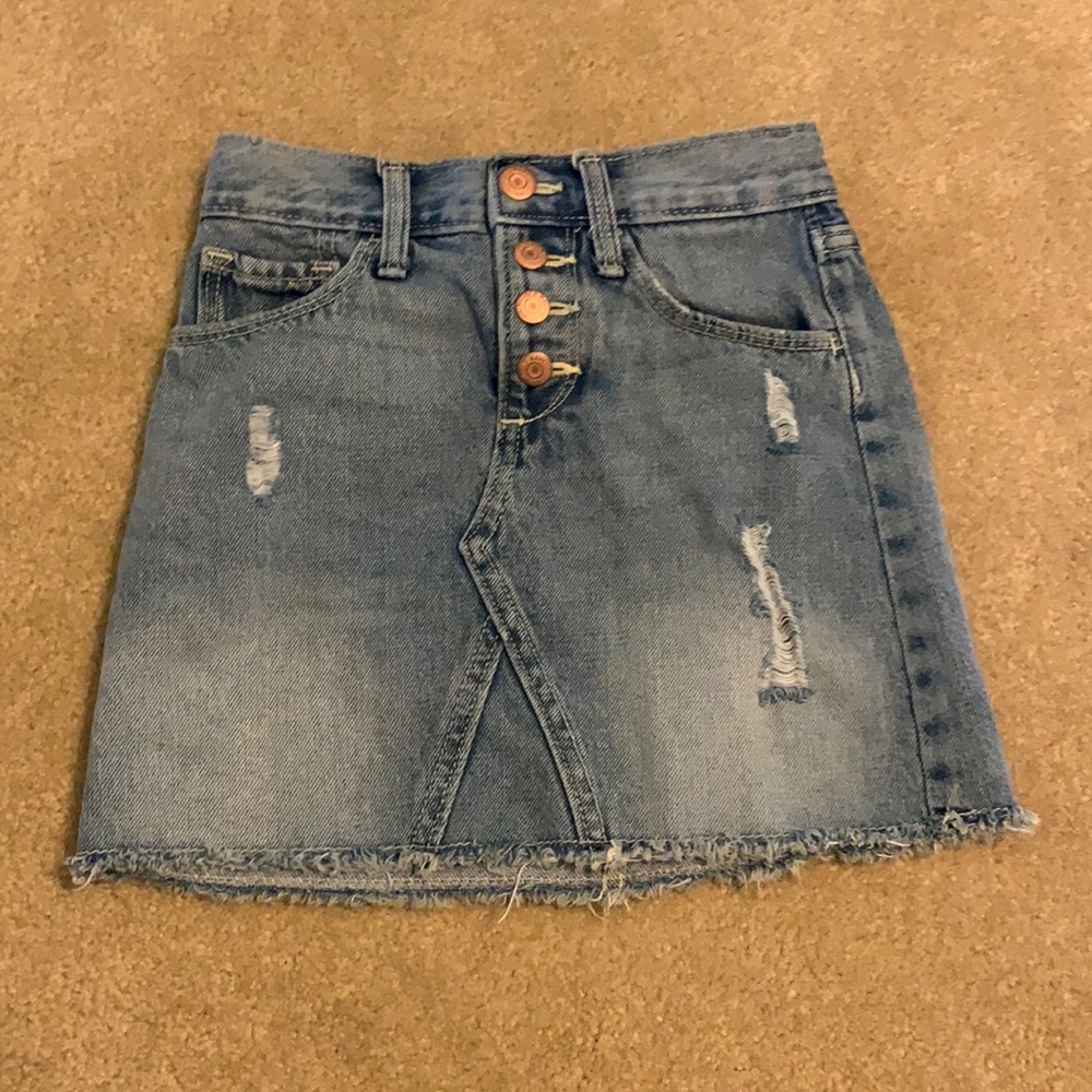 Kids ripped jean skirt
